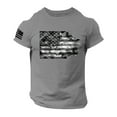 thumbnail image 1 of Gvdentm USA Tshirt Men's USA Flag Distressed Graphic Short Sleeve T-shirt Tops 4th of July Independence Day A10-Grey,3XL, 1 of 5