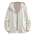 thumbnail image 1 of Gvdentm Windbreaker Jackets Mens Lightweight Breathable Beach Riding Windbreaker with Zippered Pocket (White,M), 1 of 4