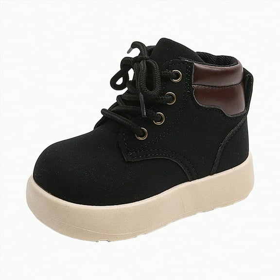 Gvdentm Winter Shoes Girls Boots Unisex-Child Hiking Outdoor Waterproof Lace-up Comfort (Little Big Kid) Construction Workboots(Black,12)