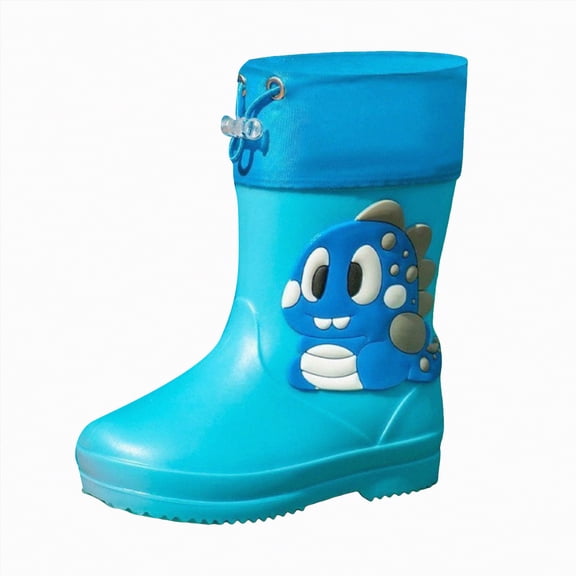Gvdentm Winter Shoes for Girls Size 2 Rain Boots for Boys Girls Waterproof Toddler Rain Boots Winter Shoes for Boys(Blue,7)