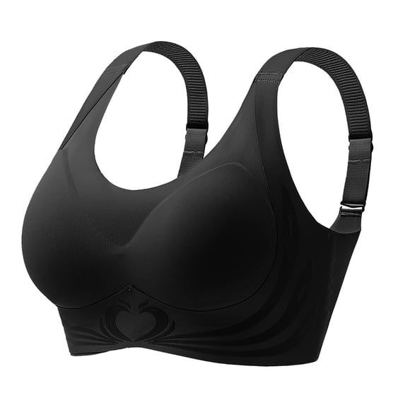 Gvdentm Wireless Bras for Women Wirefree Bra Comfort Soft Bra Everyday Bra Black,2XL