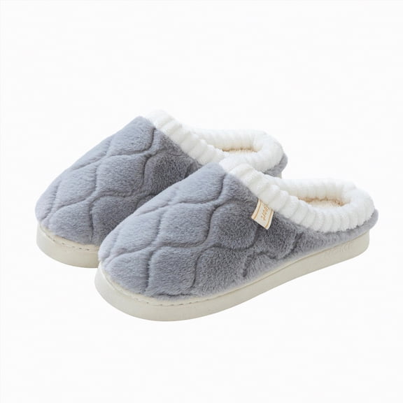 Gvdentm Woman's Slippers Slippers for Women Fuzzy House Slip on Indoor Outdoor Bedroom Fleece Lined Ladies Comfy Memory Foam Female Home Shoes(Grey,8)
