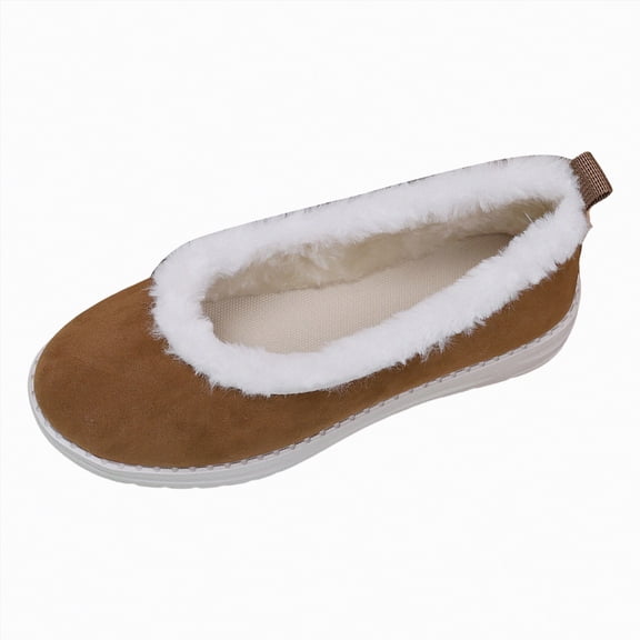Gvdentm Woman's Slippers Women's Comfy Style Memory Foam Slip on Slippers Soft House Shoes with Fuzzy Collar(Brown,6.5)