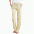 thumbnail image 1 of Gvdentm Women Athletic Work Woman Yoga Straight Leg, Casual Cotton and Linen Solid Drawstring Elastic Waist Lounge Pants and Jogger(Beige,L), 1 of 6