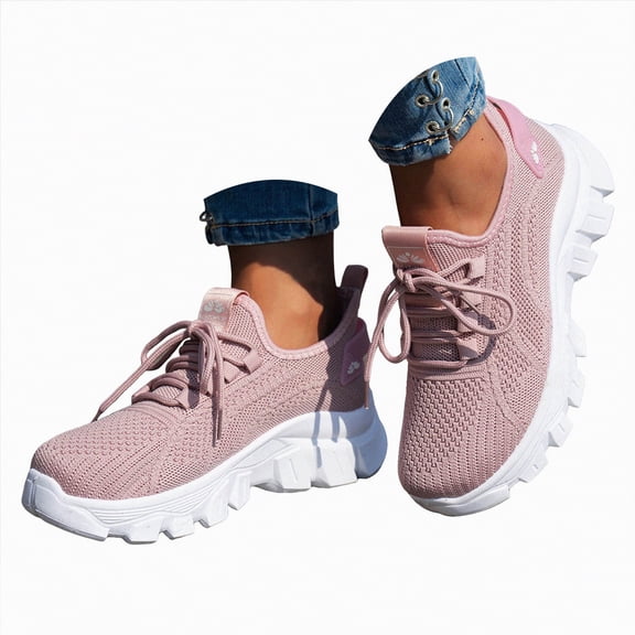 Gvdentm Women Footwear Autumn and Winter Bow Soft Soled Slip on Flat Heels and Fleece Warm Single Shoes Wide Width Sneakers for Women(Pink,10)