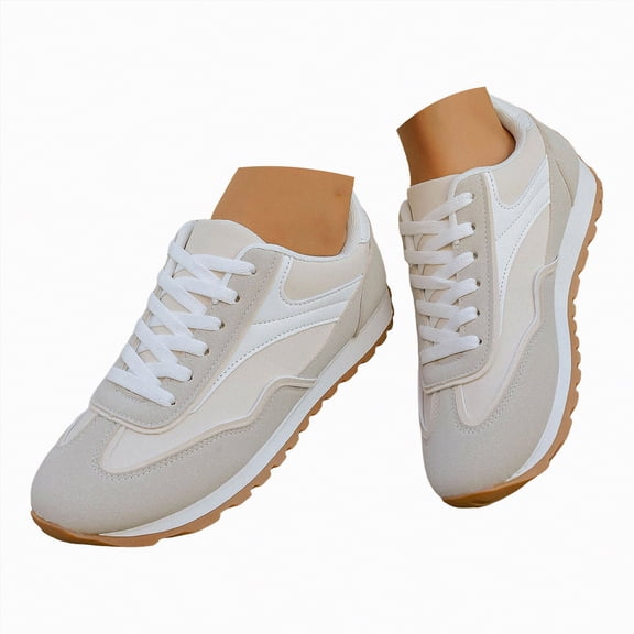 Gvdentm Women Footwear Canvas Sneakers Loafers Non Slip Shoes Low Top Casual Sneakers for Women(Beige,7)