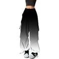 thumbnail image 1 of Gvdentm Women High Waisted Satin Cargo Pants Wide Leg Casual Pants Multi Pockets Straight Trousers Black,M, 1 of 4