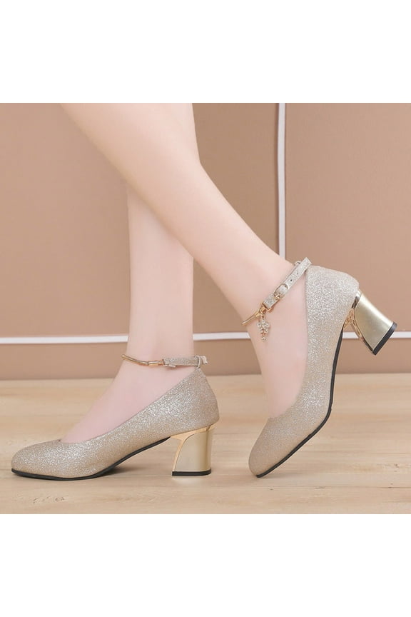 Women Pointed Closed Toe Low Heel Pumps Straps Satin Wedding Bridal Evening Party Dress Shoes Strappy Heels Gold,8