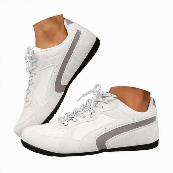 Gvdentm Women Running Sneakers Women's Ladies Fashion Casual Versatile Comfortable Canvas Flat Running Sneakers Women(White,8.5)