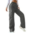 thumbnail image 1 of Gvdentm Women's Casual Scrub Pants Loose Pocket Wide Leg Pants Trousers for Women(Dark Gray,M), 1 of 7