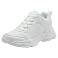 thumbnail image 1 of Gvdentm Women's Casual Shoes Mesh Solid Color Lace Up Sneakers Shoes Women White,6.5, 1 of 9