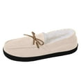 thumbnail image 1 of Gvdentm Women's House Slippers Indoor Outdoor Moccasin Fuzzy Fluffy Furry Loafers Suede Warm Shoes(Khaki,10.5), 1 of 6