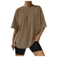 thumbnail image 1 of Gvdentm Women's Plus Size T Shirts Oversized Tees Summer Short Sleeve Crew Neck Loose Tunic Tops(Coffee,XL), 1 of 7