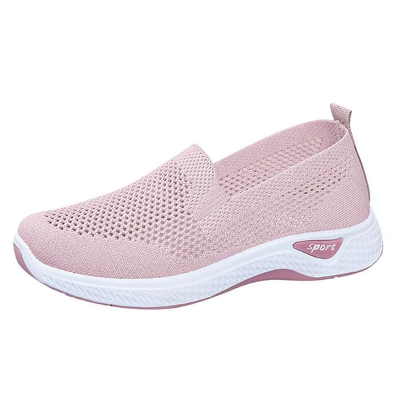 Gvdentm Women's Slip-On Sneaker Sneakers Women Mesh High Top Sneakers for Women Z05-Pink,6