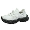 thumbnail image 1 of Gvdentm Women's Walking Shoes Flat Shoes Comfortable Knit Loafers Lightweight Nurse Shoes Women White,9, 1 of 9