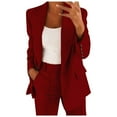 thumbnail image 1 of Gvdentm Womens Blazer Casual Long Sleeve 1-Button Suit Jackets Business Professional Outfits Wine,M, 1 of 6