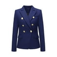 thumbnail image 1 of Gvdentm Womens Blazer Jacket Fall Winter Tweed Jacket Warm Fashion Casual Open Front Business Elegant Work Suit Top Pocket Blazer Jacket for Women Blue,S, 1 of 2