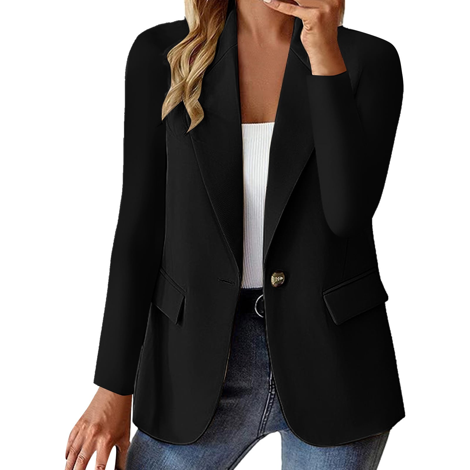 gvdentm Jackets for Women Women Casual Blazers Jackets Long