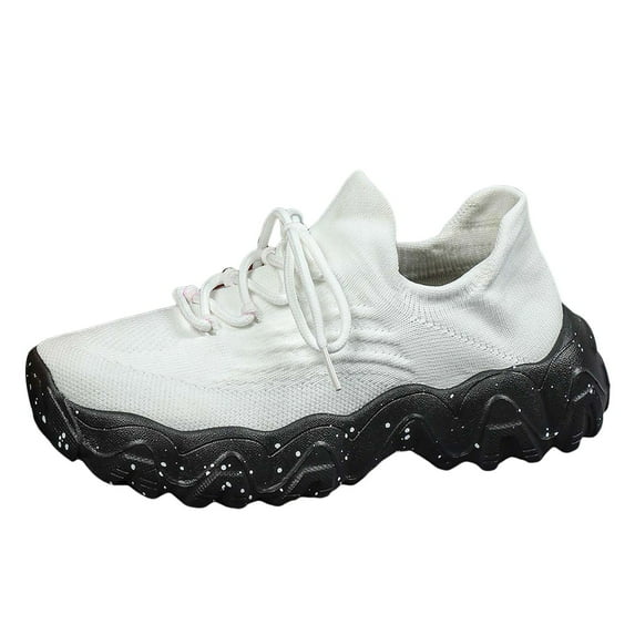 Gvdentm Womens Comfort Shoes Sock Walking Shoes Comfortable Mesh Lightweight Women White,7