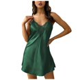 thumbnail image 1 of Gvdentm Womens Nightgown Women's Cut Out Trim Chemise Nightgown Spaghetti Strap Night Dress Sleepwear Green,XL, 1 of 6