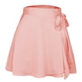 thumbnail image 1 of Gvdentm Womens Satin Skirt Chiffon Elegant Silk Wedding A Line Short Skirts with Bow Skirts for Women Pink,XL, 1 of 2
