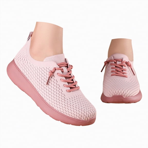 Gvdentm Womens Sneakers Summer Lightweight Mesh Casual Travel Shoes Sneakers Non Slip Slip Resistant Work Shoes for Women(Pink,6.5)