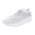 thumbnail image 1 of Gvdentm Womens Wide Slip on Shoes Lace Up Lightweight Walking Shoes Women White,9, 1 of 5