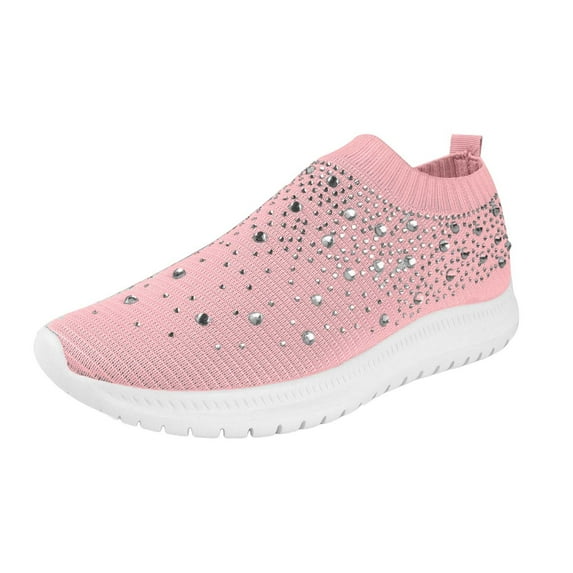 Gvdentm Workout Shoes for Women Fashion Casual Mesh Breathable Anti Slip Shoes Women Pink,5.5
