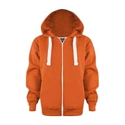Gvdentm Zip Hoodie Sleeve Girls Color Top Kids Long Up Girls Hoodies Jackets Solid Sweatshirt Boys Zip up Hoodie Orange,3-4 Years