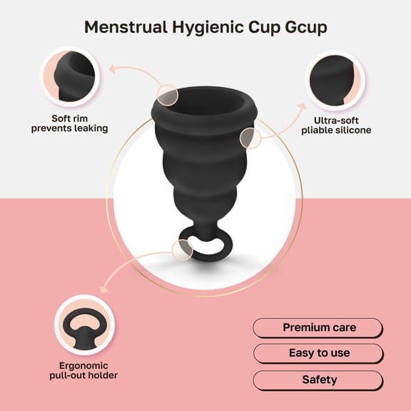 Gvibe Gcup, Silicone Menstrual Cup, Environmentally Friendly, Size Small for Light-Medium flow, 1ct