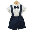 thumbnail image 1 of Gvmfive Infant Baby Boys Short Sleeve Tops Suspender Pants Clothes Outfits Set 18-24 Months, 1 of 8