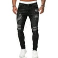 thumbnail image 1 of Gvmfive Men Denim Zip Fly Mid Rise Side Pockets Skinny Ripped Jeans, 1 of 5