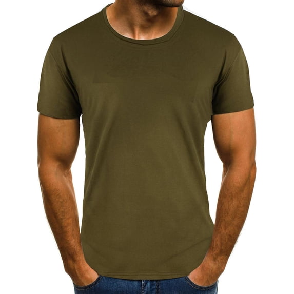 Gvmfive Men Short Sleeve T-shirt Round Neck Camo Print Loose Tops Tee