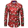 thumbnail image 1 of Gvmfive Men's Christmas Printing Lapel Neck Long Sleeve Buttons Down Casual Shirts, 1 of 4