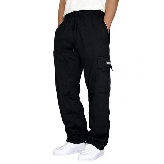 Gvmfive Men's Comfort Solid Color Elastic Waist Bottoms Sweatpants