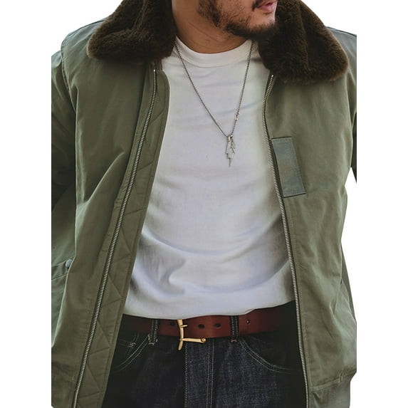 Gvmfive Men's Multi Pockets Jacket Faux Fur Turn Down Collar Casual Coat