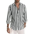 thumbnail image 1 of Gvmfive Men's Striped Print Casual Long Sleeve Tops Shirt, 1 of 7