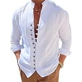thumbnail image 1 of Gvmfive Mens Casual Plain Long Sleeve Button Down Shirt, 1 of 4