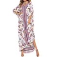 thumbnail image 1 of Gvmfive Women Boho Printed Short Sleeve Baggy Kaftan Dress Casual Loose Maxi Dress, 1 of 3