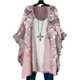 thumbnail image 1 of Gvmfive Women Cardigans Summer Short Sleeve Floral Print Lace Tops Outwear, 1 of 2