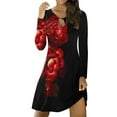 thumbnail image 1 of Gvmfive Women Casual Floral Long Sleeve Loose Midi Dress, 1 of 4