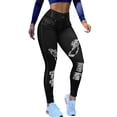 thumbnail image 1 of Gvmfive Women Casual Imitation Denim Printed Skinny Pants Leggings, 1 of 8