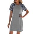 thumbnail image 1 of Gvmfive Women Casual Leopard Print Patchwork Long T-shirt Tops Loose Mini Dress, 1 of 3