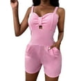 thumbnail image 1 of Gvmfive Women Casual Solid Sleeveless Short Jumpsuit Rompers with Pockets, 1 of 6