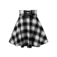 thumbnail image 1 of Gvmfive Women Checked Plaid Print Flare Skater Skirt, 1 of 4