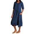 thumbnail image 1 of Gvmfive Women Cotton Linen Half Sleeve Pockets Maxi Dress Plus Size S-5XL, 1 of 4