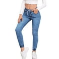 thumbnail image 1 of Gvmfive Women Denim Elastic Waist Drawstring Stretch Jeans, 1 of 4