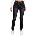 thumbnail image 1 of Gvmfive Women Denim Elastic Waist Drawstring Stretch Jeans, 1 of 4