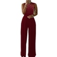 thumbnail image 1 of Gvmfive Women Evening Party Playsuit Rhinestone Jumpsuit Long Pants Romper, 1 of 2