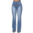 thumbnail image 1 of Gvmfive Women Flared Bell Bottom Jeans High Rise Casual Work Bootcut Trousers, 1 of 5